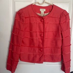 J.Crew cropped blazer. Color is a light salmon. Lined. Size 2.